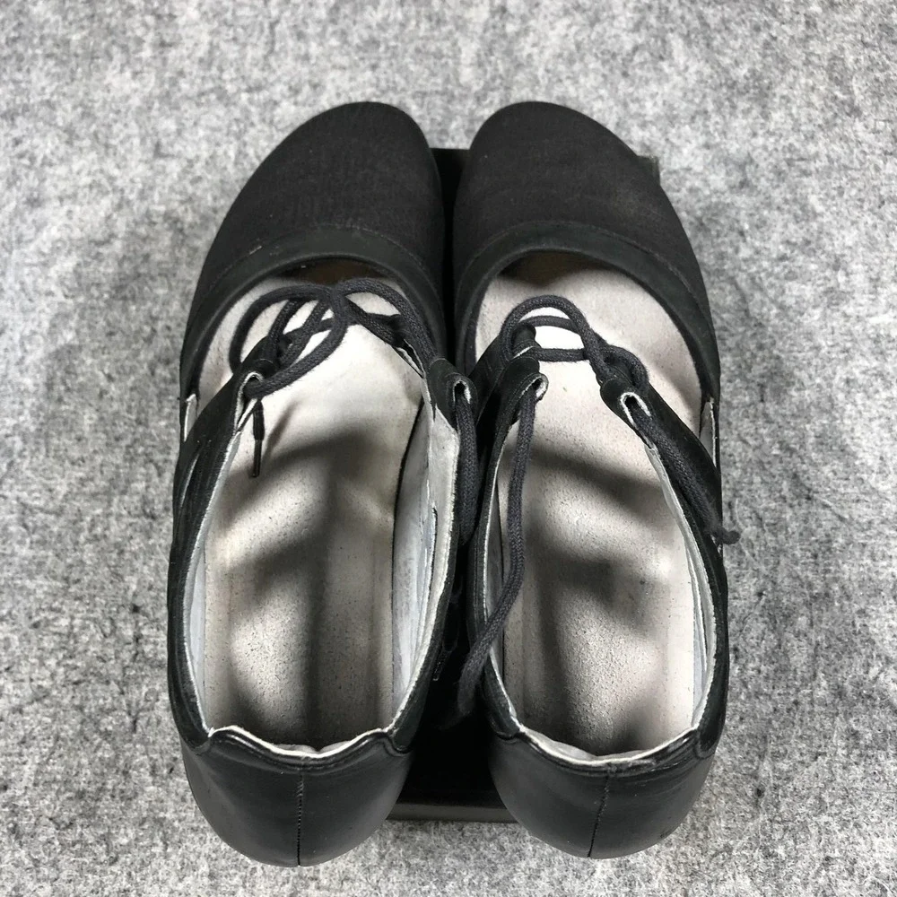 Naot Mary Jane Shoes Womens Size 11 42 Black Leather Lace Up Comfort Flats